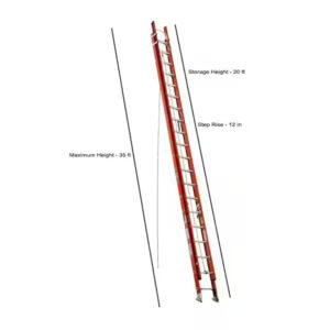 2 by20 fiberglass extension ladder