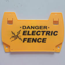 Electric fence danger signs