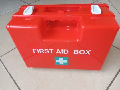 red first aid kit