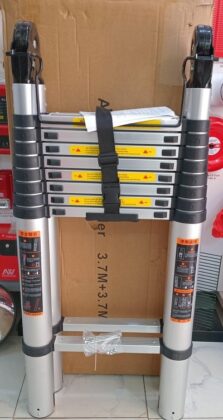 3.7m + 3.7m double telescopic ladder